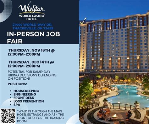 winstar world casino jobs|winstar world casino job fair.